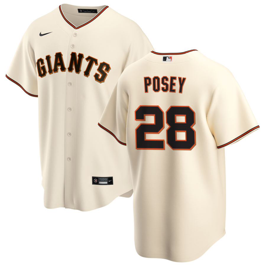 Nike Men #28 Buster Posey San Francisco Giants Baseball Jerseys Sale-Cream